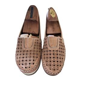 Anesha Women's Brown Leather Slip On Loafer Flats Size 39